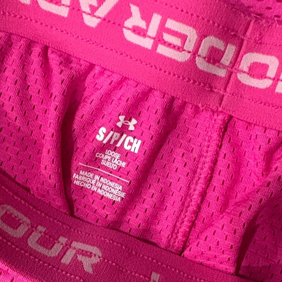 Under Armour Women's Vibrant Pink Athletic Shorts - Picture 3 of 4